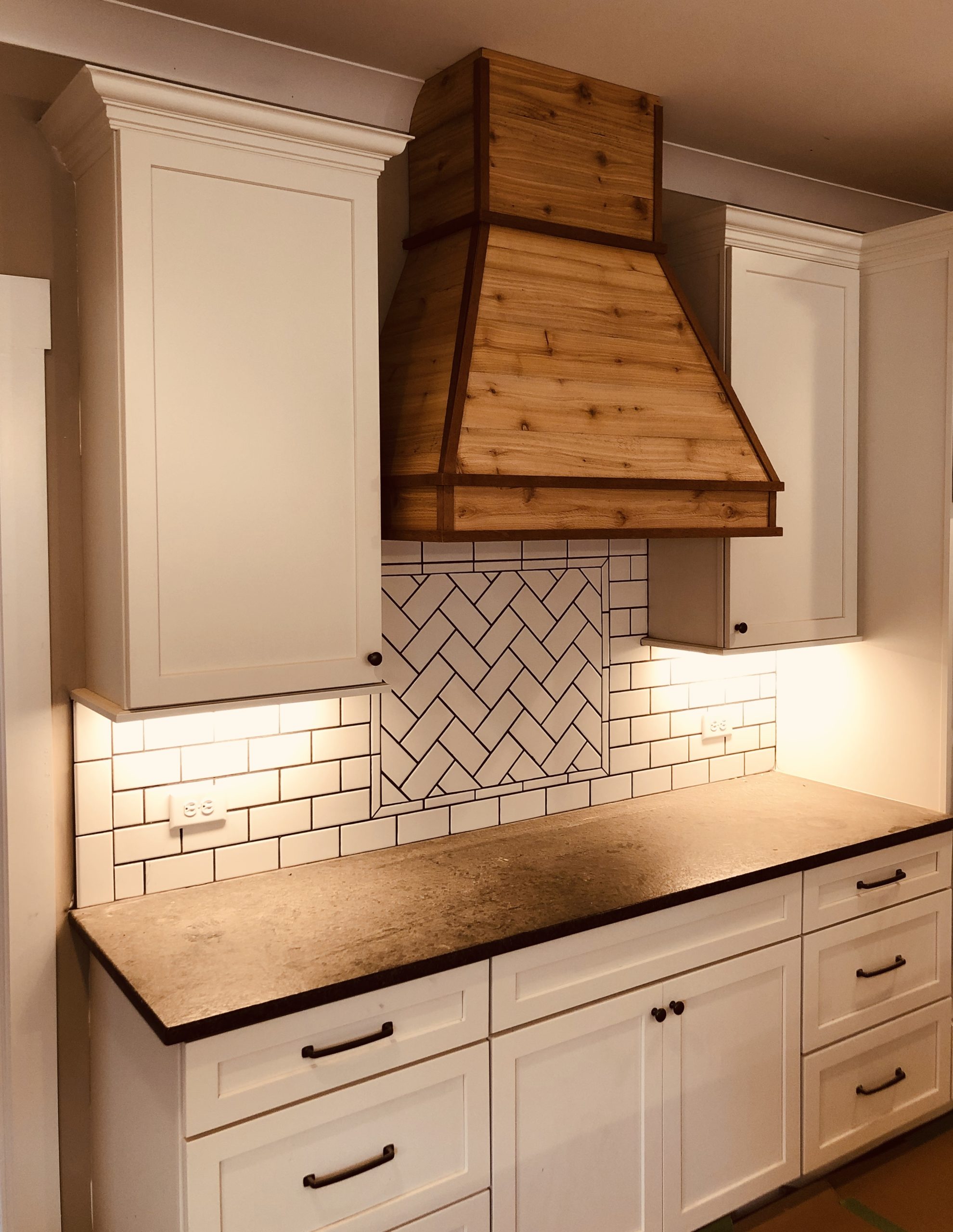 Rustic Wood Vent Hood | IQ Custom Construction